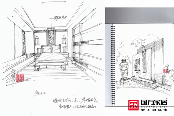 國方家居為客戶定制的家裝手情設(shè)計圖